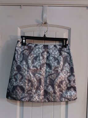 H&M Silver Metallic Jacquard Mini Skirt 4 | Party Glam Y2K Aesthetic